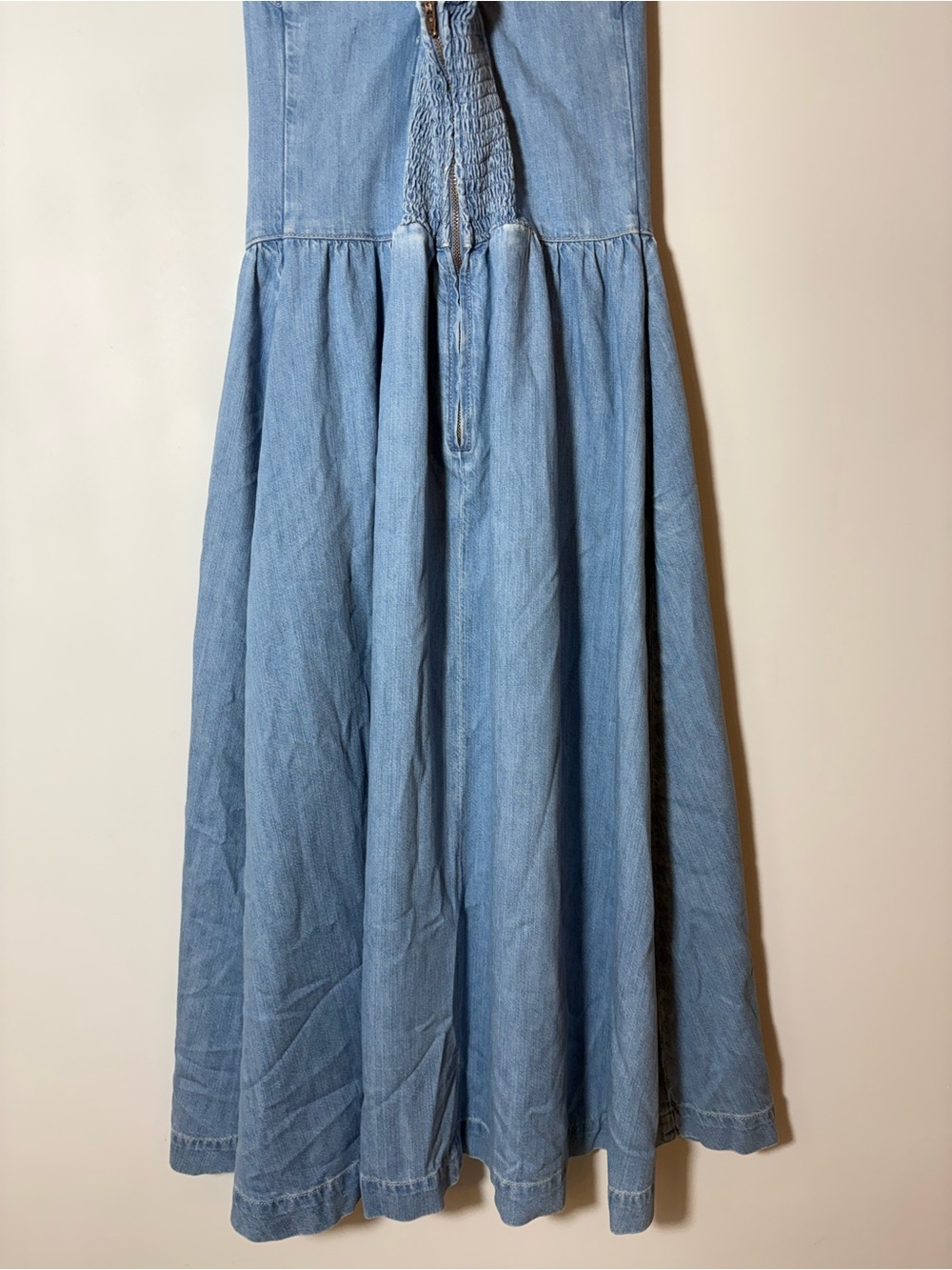 Reformation Diana Embroidered Floral Denim Midi Dress Sz 4 - Picture 6 of 9
